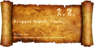 Kruppa Napóleon névjegykártya